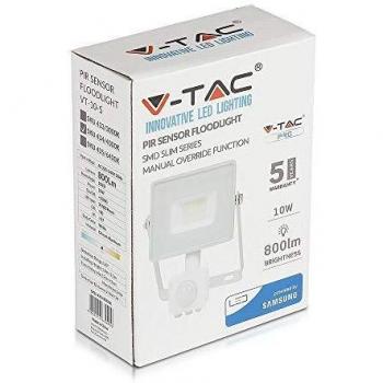 Faro LED 10W Ultra Slim con Sensor de Movimiento y Crepuscular Chip Samsung Color Blanco Calido 3000K IP65