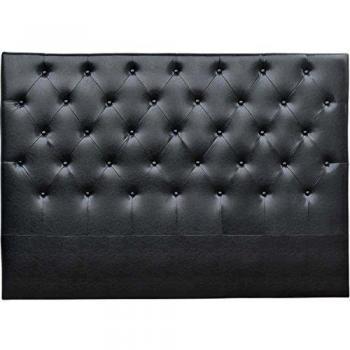 habitatetjardin Cabecero de Cama Acolchado 160cmDéco en PVC - Gris Negro