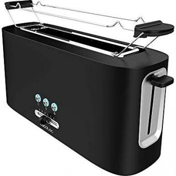 Tostador Cecotec Toast&Taste 10000 Extra, Doble Ranura Larga, 980W, Negro