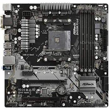 Asrock B450M Pro4 90-MXB8F0-A0UAYZ - Placa de Base, Color Negro