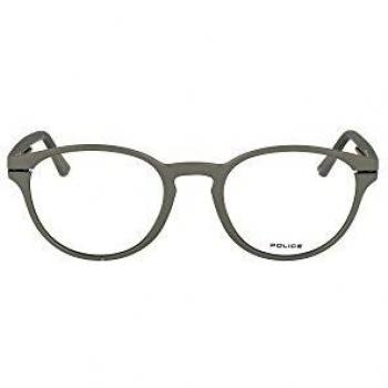 Police VPL635 Gray Round Optical Glasses for Men, Size: One Size