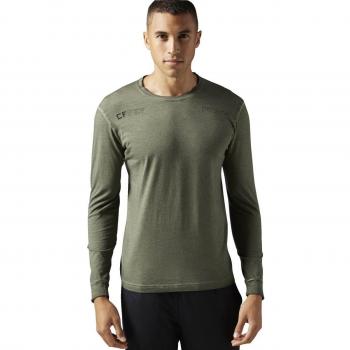 Reebok Rcf Washed Long Sleeve Camiseta de Manga Larga, Hombre, Verde