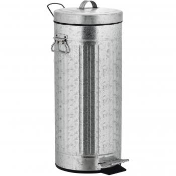 Papelera de cocina con pedal 30L Vintage Brooklyn de acero galvanizado inoxidable