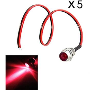 5 Pcs luces del indicador LED piloto de la lámpara,12V