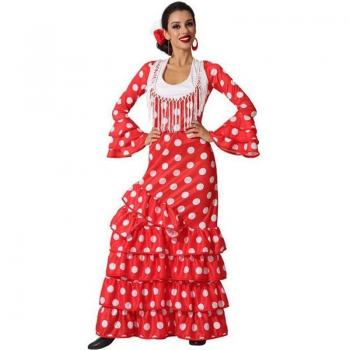 Atosa Disfraz de Flamenca Rojo con Lunares Grandes para Mujer