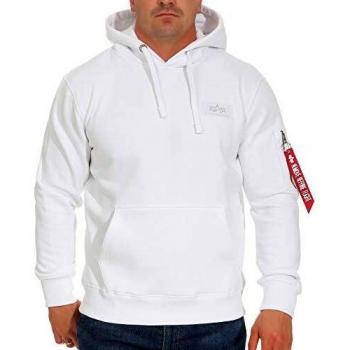 Alpha Industries Men's White Back Print Hoodie Size S