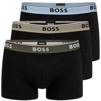 BOSS Men's Power Trunks 3-Pack with Elastic Logo Waistband - Black - Size S