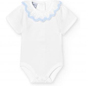 Babidu Body Bebé Cuello Volante Bolillo 1198 - Pack de 2 bodys de bebé, diseño con cuello volante, estilo bolillo, fabricados en material suave y cómodo para la piel del bebé