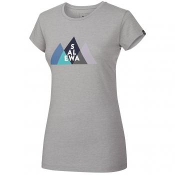 SALEWA Overlay Dry W S/S Camiseta, Mujer, Gris
