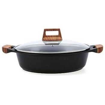 Cacerola y Tartera Quid Karbon Aluminio Fundido Negro 28 cm con tapa, capacidad de 3,7 litros