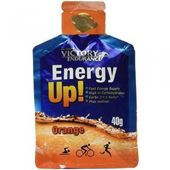 VICTORY ENDURANCE Energy Up Gel Cafeína Sabor Naranja. Con Plus De Sodio. Energía Inmediata, color Azul, 40 ml