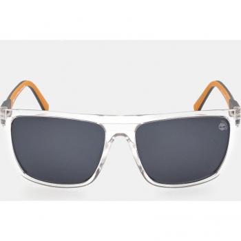 Timberland Men's Square Transparent Sunglasses with Polarized Lenses - Model TB9279 26D, 59 mm