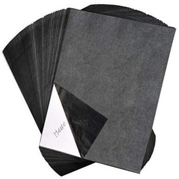 YOTINO 100 Hojas Papel de Carbón A4 Papel de Transferencia de Tatuajes Papel de Grafito A4 Papel de Copia Papel Transfer de Carbón Papel de Calco con Relieve Stylus, para Madera Lienzo Papel