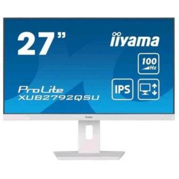 iiyama ProLite XUB2792QSU-W6 27 Wide Quad HD IPS Monitor with HDMI, DisplayPort, and USB Hub - White