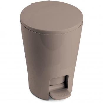 Cubo de Baño 5 L. Diábolo Visón Taupe con Pedal de Plástico