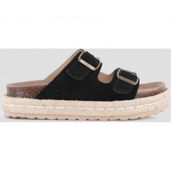 Sandalias Blogger TALIA 03 de piel con plataforma y doble pala adornada