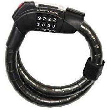 Kryptonite (004172 ANTIRROBO KRYPTOFLEX 2080 Armored Combo Cable Candado, Calidad, Unisex Adulto, Negro, 80 cm