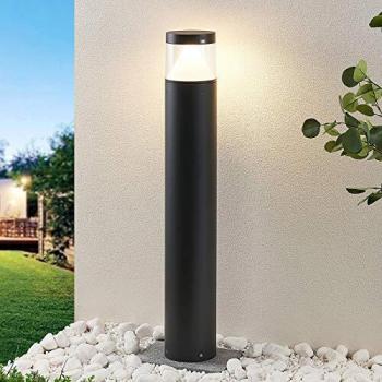 Bolardo LED Darja de aluminio gris oscuro 100cm, moderno, 1 llama, para exterior, iluminación de senderos y baliza