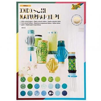 Bloc de papel natural folia KERALA, DIN A4, 20 hojas colores de la India