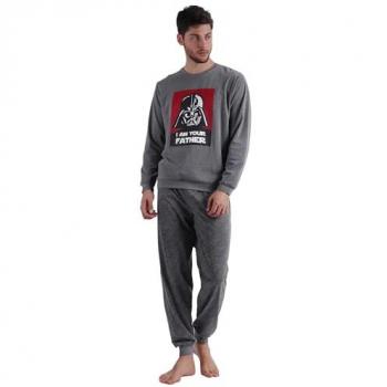 Pijama Manga Larga Father para Hombre Disney, color gris, talla S, homewear, 100% algodón, modelo 60716-0-000117