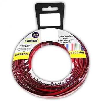 Carrete paralelo 2x1,5mm rojo/negro 15m (audio)