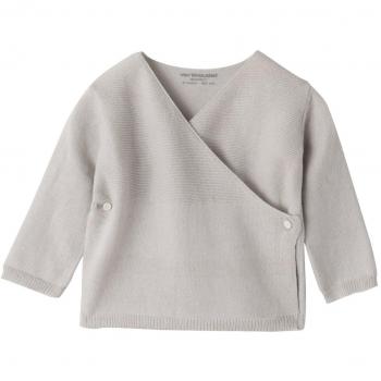 VERTBAUDET Chaqueta cruzada punto tricot Colección Bio bebé Gris Palido NACIMIENTO - 50CM