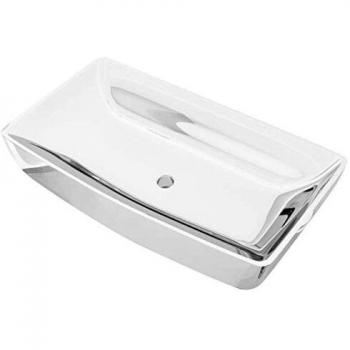 vidaXL Lavabo 71x38x13,5 cm cer¨¢mica plateado