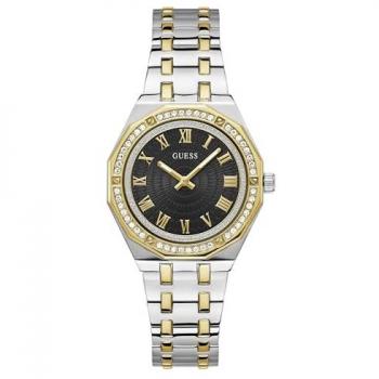 Guess Ladies Two Tone Stainless Steel Quartz Watch - Recycled Steel / Mineral Glass