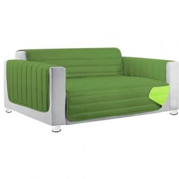 Funda de Sofá 3 Plazas Doble Cara Acolchada Suave Elegante Verde