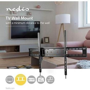NEDIS TV inclinable para Montaje en Pared TV inclinable para Montaje en Pared | 60-100 | hasta 75 kg | 5 ° | 85 mm | Acero | Negro Negro