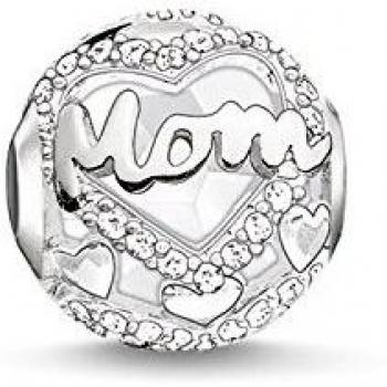 Thomas Sabo Agate Zirconia Karma Bead K0160-625-14, Women's Silver Bead with Achat and Zirkonia, Gray, Size: ONE SIZE