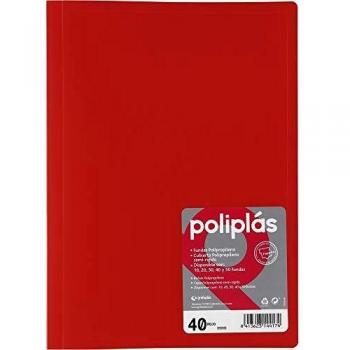 Grafoplás 01341251－Carpeta de fundas, A4, 40 fundas, color rojo