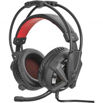Trust GXT 353 - Auriculares gaming iluminados con vibración de bajos para PC y PS4, color negro