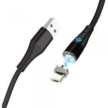 PHOENIX Cable DE Carga RAPIDA MAGNETICO Micro USB PHOENIX 3A Quick Charge - 1 Metro - TRANSMISION DE Datos - OTG - LED INDICADOR