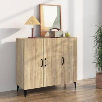 Aparador de madera multicapa roble Sonoma 90x34x80 cm