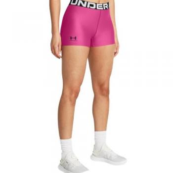 Under Armour Authentic 3 Shorts - Pantalones cortos deportivos para mujer, color rosa, con tecnología HeatGear que proporciona transpirabilidad y comodidad, diseño ajustado, material ligero y elástico que permite libertad de movimiento