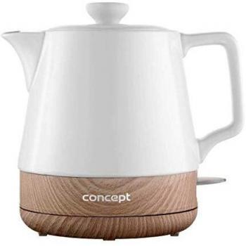 Hervidor de agua eléctrico cerámico Concept RK0060, 1,0 L, color blanco