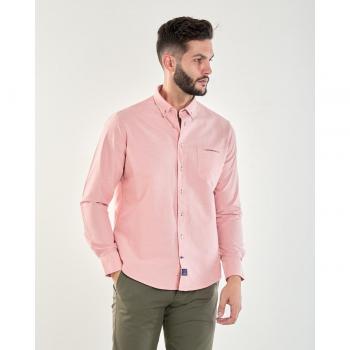 Camisa Spagnolo Oxford Liso con Bolsillo en Naranja para Hombre