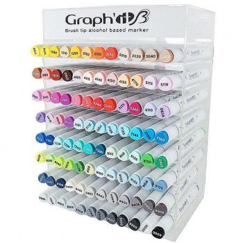 Caja de 96 rotuladores Graph'It Pincel y Punta Fina + Expositor Multicolor