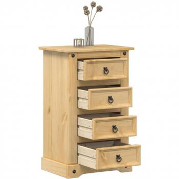 Mesita de noche Corona madera maciza de pino 53x39x84 cm Vidaxl Marrón, mesita habitación dormitorio para salón y estudio, mesa auxiliar