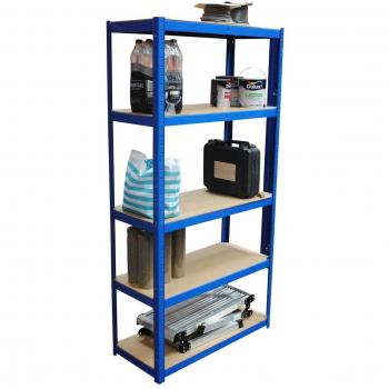 Estanterías para Garaje: 180 x 90 x 40cm | Estanterías de Alta Resistencia para Almacenamiento - 1 Unidad, Azul 5 Niveles