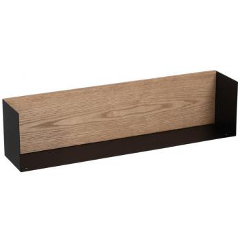 Estantería de Madera y Hierro Marrón Negro 60 x 12 x 15 cm