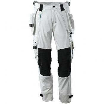 Pantalones de Trabajo Mascot Avanzados 17031 Blancos con Rodilleras y Bolsillos Colgantes - Talla 82C49 (L32W33.5)