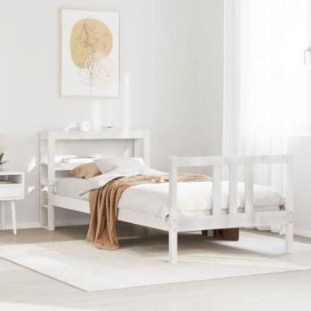 Estructura de Cama con Cabecero Blanco 100x200 cm sin Colchón