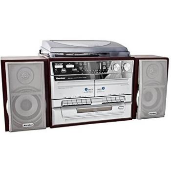 Karcher KA 320 Sistema Compacto (Reproductor CD, Doble Compartimento para Cassettes, Giradiscos, USB, Radio)