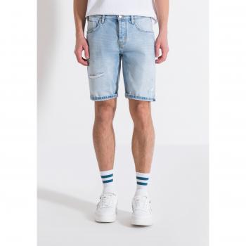 Argon Slim Fit Light Blue Denim Shorts for Men