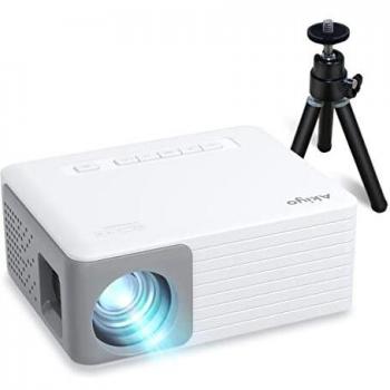 Mini Proyector, 2022 Mejorada AKIYO O1 5500 Lúmenes Proyector Portátil Cine en Casa, Soporta HD 1080P, ±15 ° Keystone, 25% Zoom, para Teléfono/TV Stick/HDMI, Regalo para Niños