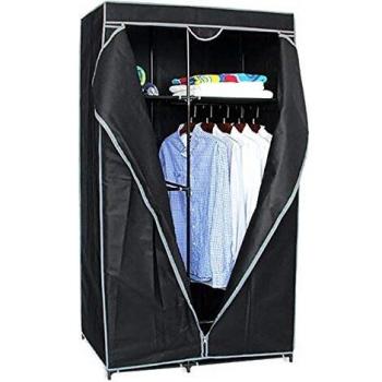 GREATOOL Armario Tela 160x88x45CM Closet Organizador Plegable para Ropa Armario Tela Plegable Ropero Resistente al Polvo