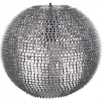 Lámpara colgante de metal plateado con forma de globo escamas brillantes Seine