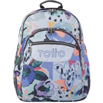 Mochila Totto Crayoles Escolar Lienzo Floral